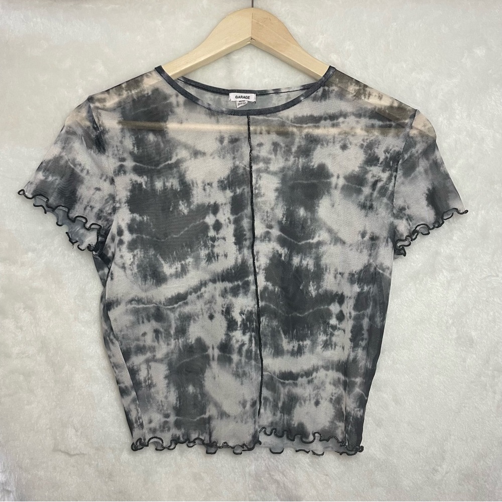 Black & white mesh crop top 🐼